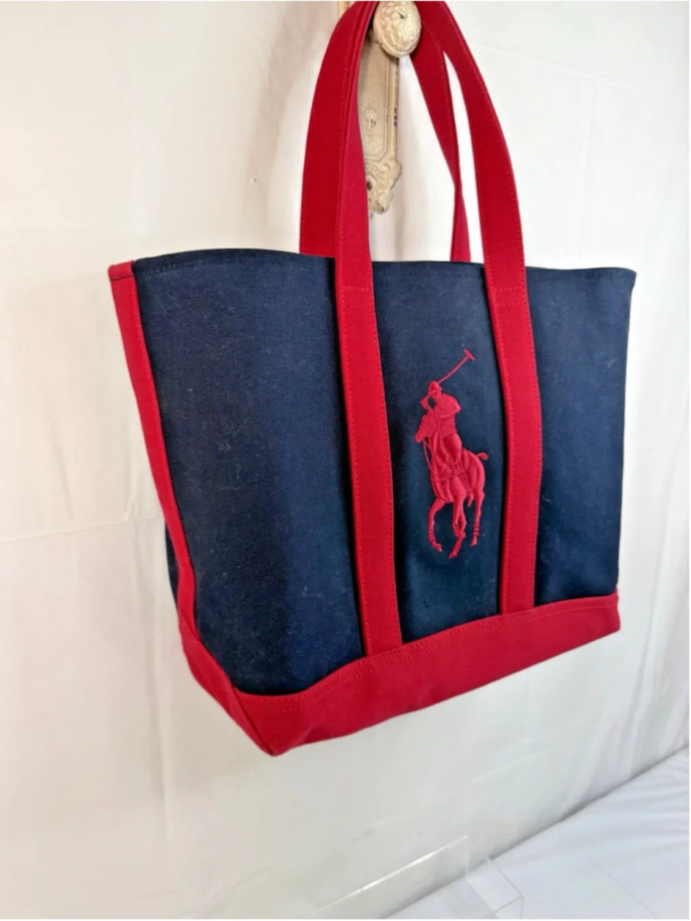 Ralph Lauren Tote Bag Vintage Big Pony Y2k Style Bag embroidered